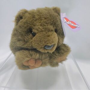 Puffkins Brown Plush Bear Grizwald DOB 3.11.98 #6652 SWIBCO Puffkins Plush Vtg